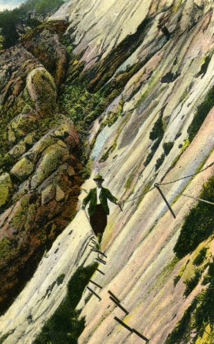 Zugspitze 1922, Besteigung durchs Höllental - am Brett