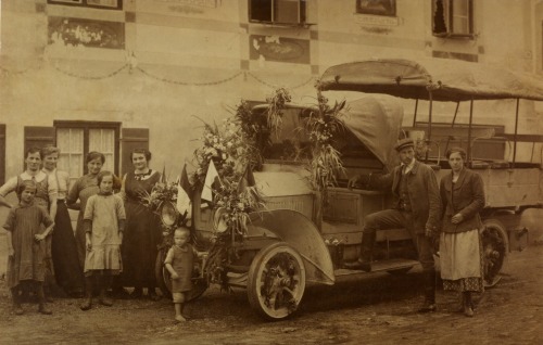 Reutte 1914, Lkw der Marke Laurin und Klement, Obst- und Gemüsetransport